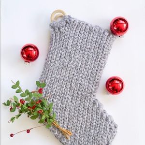 Christmas Stocking, handmade, knit, crochet